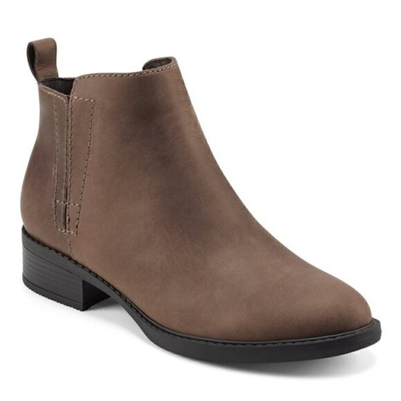 EASY SPIRIT Larime Womens Leather Ankle Booties boot side Zip Tan shoes 7.5 - Picture 1 of 5